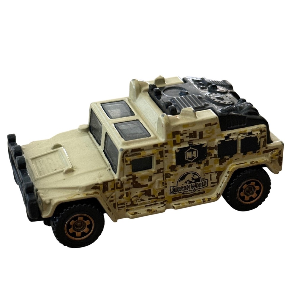 Matchbox Jurassic Park GM Hummer Diecast Car 2000 Mattel 1:70 Scale Tan Camo‎